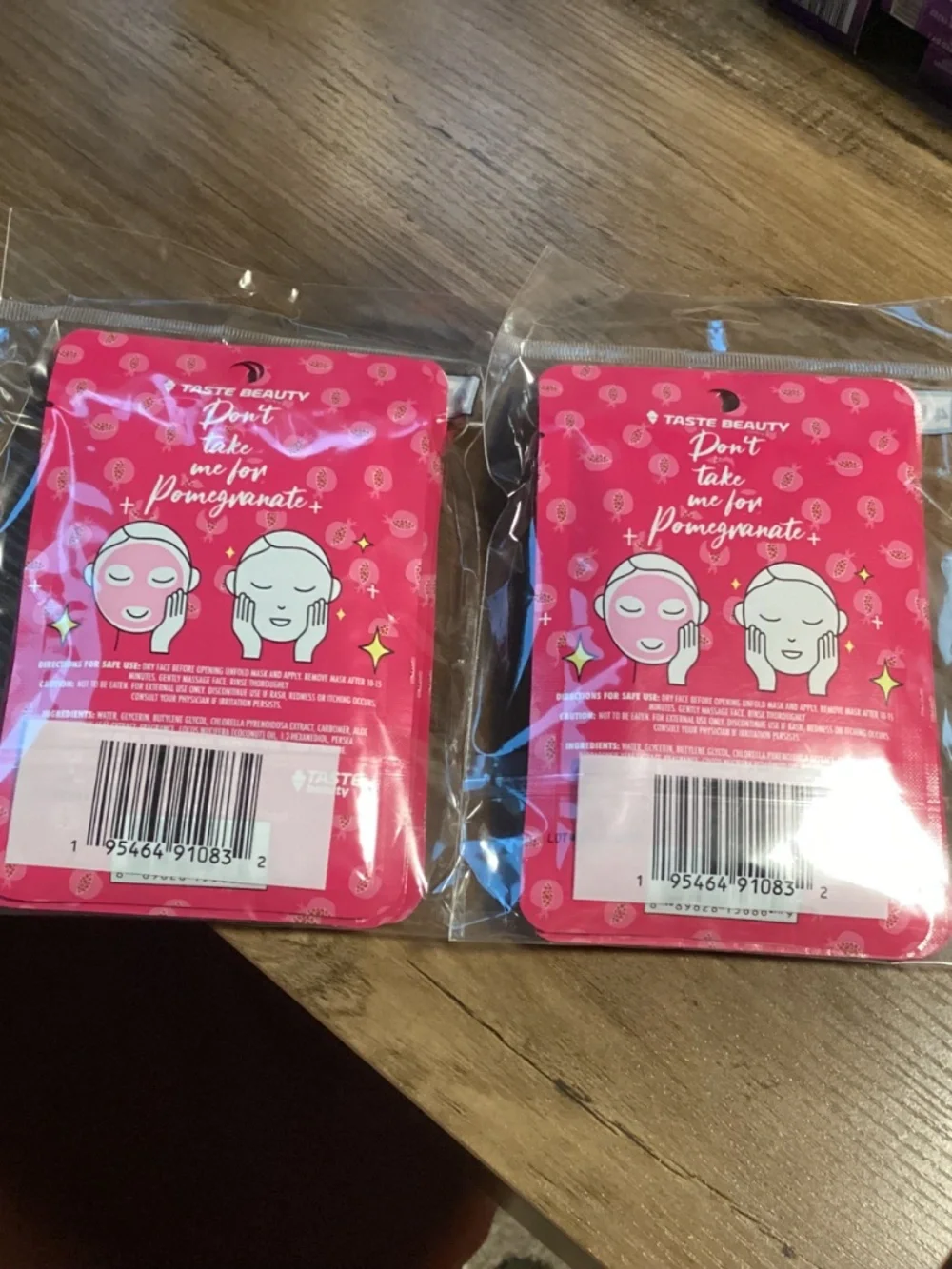 Taste Beauty Revitalizing Pomegranate with Aloe Single Face Mask Bundle